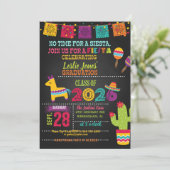 Fiesta 2026 Afstudeer Uitnodiging - Zwart (Staand voorkant)