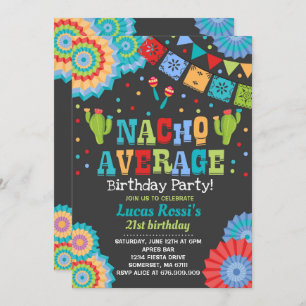 Fiesta 21st Birthday Invitation Nacho Gemiddelde 2 Kaart