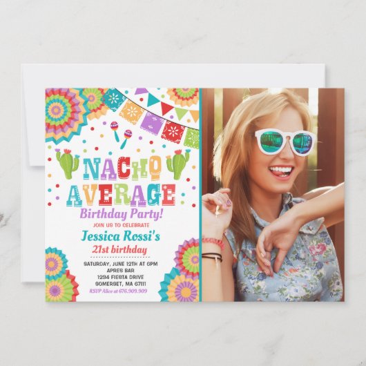 Fiesta 21st Birthday Invitation Nacho Gemiddelde 2 Kaart (Voorkant)