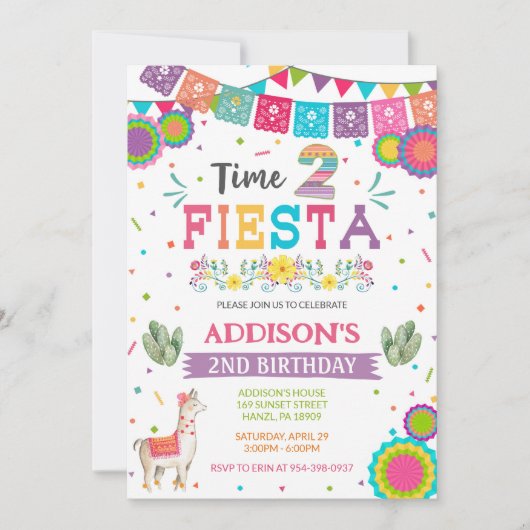 Fiesta 2e uitnodiging van de verjaardag (Voorkant)