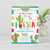 Fiesta 2e verjaardag Mexicaanse cactus Party Inv Kaart (Staand voorkant)