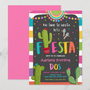 Fiesta 2e verjaardag Mexicaanse Cactus Party Kaart