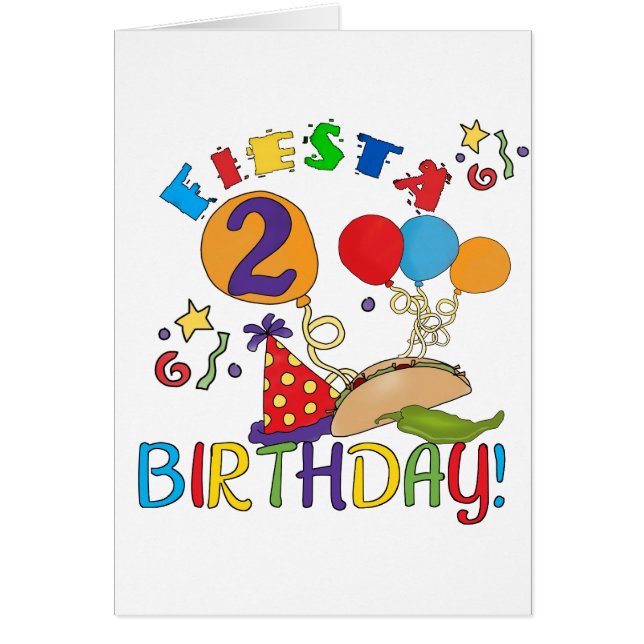 Fiesta 2e Verjaardag T shirten en geschenken (Voorkant)