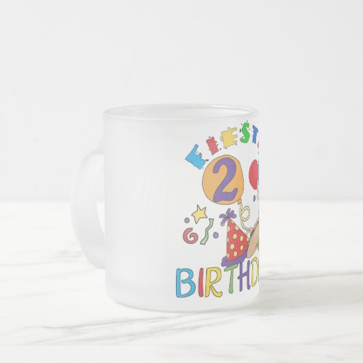 Fiesta 2e Verjaardag T shirten en geschenken Matglas Koffiemok (Voorkant links)