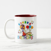 Fiesta 2e Verjaardag T shirten en geschenken Tweekleurige Koffiemok (Links)