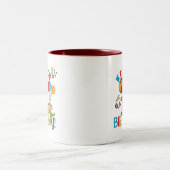 Fiesta 2e Verjaardag T shirten en geschenken Tweekleurige Koffiemok (Center)