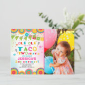 Fiesta 2e verjaardag Uitnodiging Taco Twosday Part (Staand voorkant)