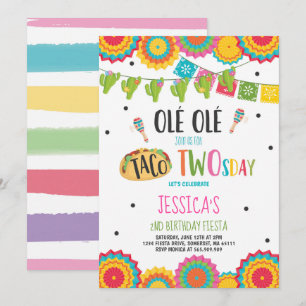 Fiesta 2e verjaardag Uitnodiging Taco Twosday Part