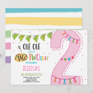 Fiesta 2e verjaardag Uitnodiging Taco Twosday Part