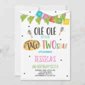 Fiesta 2e verjaardag Uitnodiging Taco Twosday Part (Voorkant)