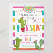 Fiesta 2e verjaardagsfeest Mexicaanse Cactus Party Kaart (Voorkant)