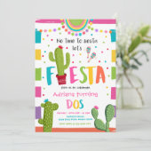 Fiesta 2e verjaardagsfeest Mexicaanse Cactus Party Kaart (Staand voorkant)