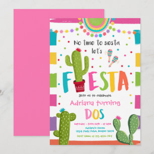Fiesta 2e verjaardagsfeest Mexicaanse Cactus Party Kaart