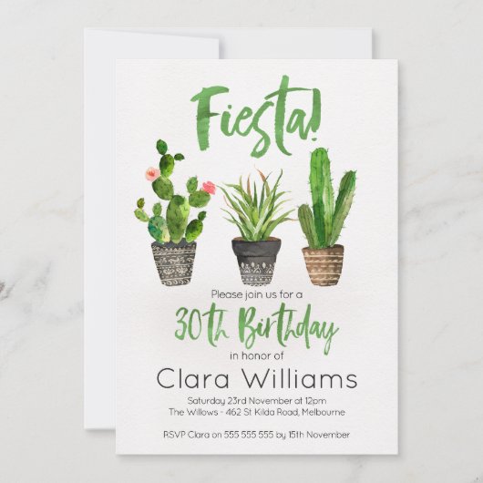 Fiesta 30e verjaardag uitnodiging (Voorkant)