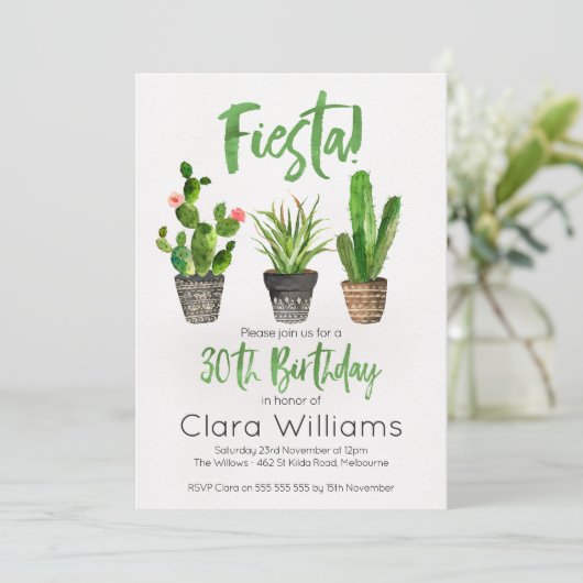 Fiesta 30e verjaardag uitnodiging (Staand voorkant)