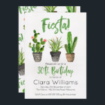 Fiesta 30th Birthday Invitation Kaart<br><div class="desc">Fiesta 30th Birthday Invitation met drie cactus op een witte gescand waterverf papieren achtergrond. Ik heb wat neptekst gebruikt voor de rubriek en de leeftijd die niet kunnen worden gewijzigd. Ik heb wat lijnwerk bovenaan en rond het ontwerp en rond de naam toegevoegd. De achtergrond van de uitnodiging is een...</div>