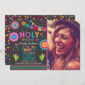 Fiesta 30th Birthday Uitnodiging Heilige Guacamole (Voorkant / Achterkant)