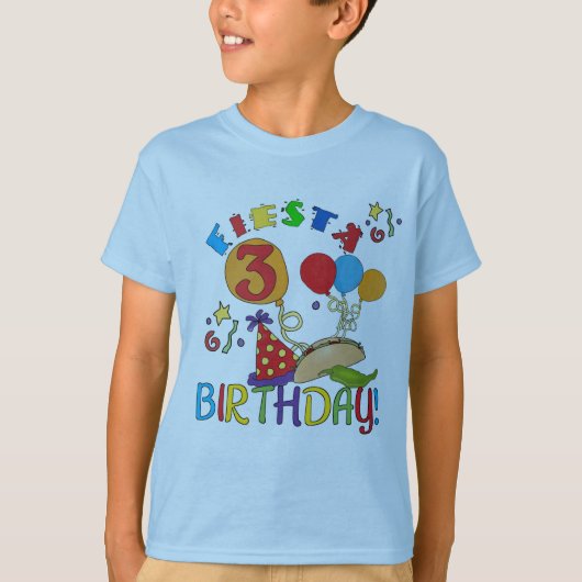Fiesta 3e verjaardag T-shirts en geschenken (Voorkant)