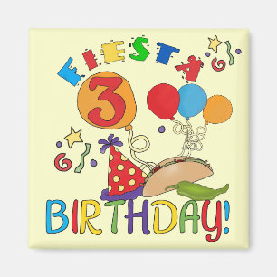 Fiesta 3e verjaardag T-shirts en geschenken Magneet