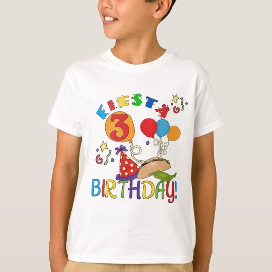 Fiesta 3rd Birthday T-shirts en cadeautjes (Voorkant)