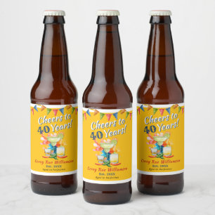 Fiesta 40e verjaardag Mexicaanse Cheers voor 40 Bier Etiket