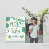 Fiesta 40e verjaardag Uitnodiging Heilige Guacamol (Staand voorkant)