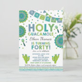 Fiesta 40th Birthday Uitnodiging Heilige Guacamole (Staand voorkant)