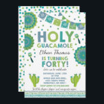 Fiesta 40th Birthday Uitnodiging Heilige Guacamole<br><div class="desc">Fiesta 40e verjaardag Uitnodiging Alle design zijn © PIXEL PERFECTION PARTY LTD</div>