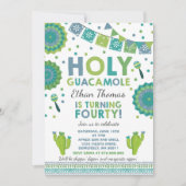 Fiesta 40th Birthday Uitnodiging Heilige Guacamole (Voorkant)