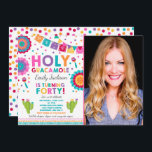 Fiesta 40th Birthday Uitnodiging Heilige Guacamole<br><div class="desc">Fiesta 40e verjaardag Uitnodiging Alle design zijn © PIXEL PERFECTION PARTY LTD</div>