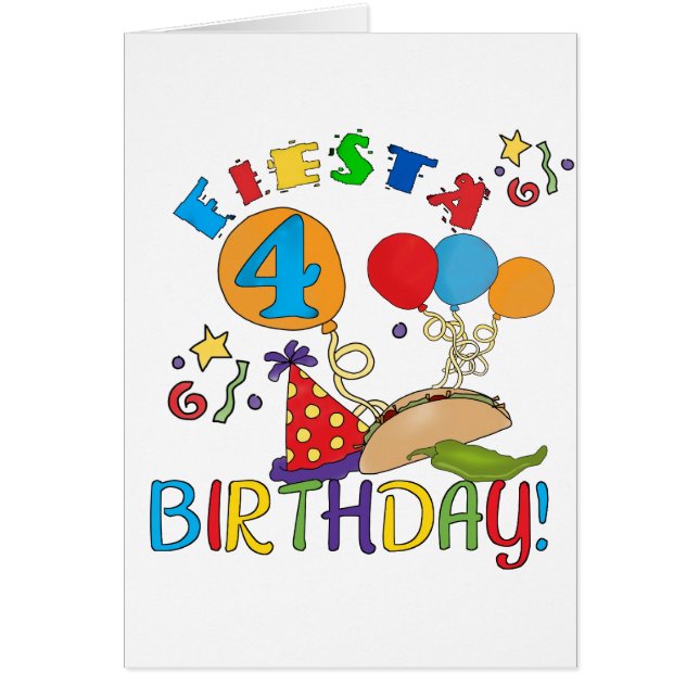 Fiesta 4e verjaardag T-shirts en geschenken (Voorkant)