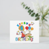 Fiesta 4e verjaardag T-shirts en geschenken Briefkaart (Staand voorkant)