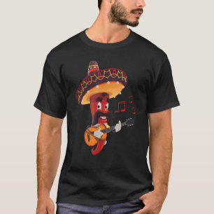 Fiesta 5 De Mayo Viva Mexico Pepper Guitar T-shirt