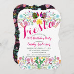 FIESTA 80th Birthday Party Folk Art Flowers Cacti Kaart<br><div class="desc">Geweldige waterverf Fiesta,  Cacto en folkbloemen,  de 80ste verjaardag van de verjaardag van de verjaardag van de viering van het man. Voor de passende partnerwaalontwerper hier.</div>