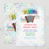 Fiesta Accordion Dansende Birthday Party Kaart (Voorkant / Achterkant)