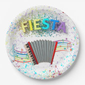 Fiesta Accordion Dansende Birthday Party Papieren Bordje (Voorkant)