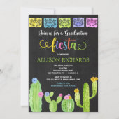 Fiesta afstudeerfeest, waterverf cactus fiesta kaart (Voorkant)