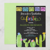 Fiesta afstudeerfeest, waterverf cactus fiesta kaart (Voorkant / Achterkant)