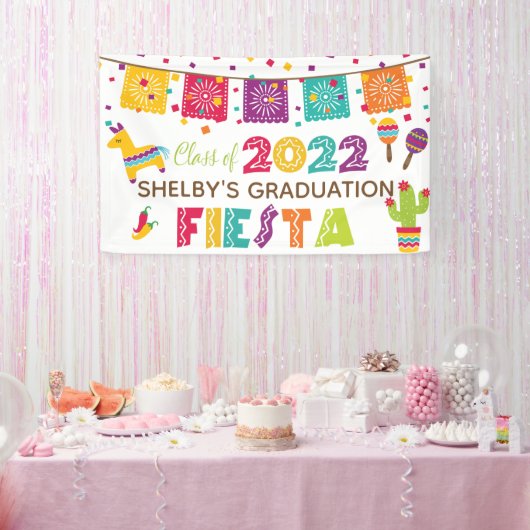 Fiesta Afstuderen Banner - White - Class of 2022 (Feest)
