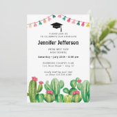 Fiesta Afstuderen Cactus Party Feestdagenkaart (Staand voorkant)