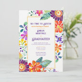 FIESTA AFSTUDEREN Folkart Flowers Thema Kaart (Staand voorkant)