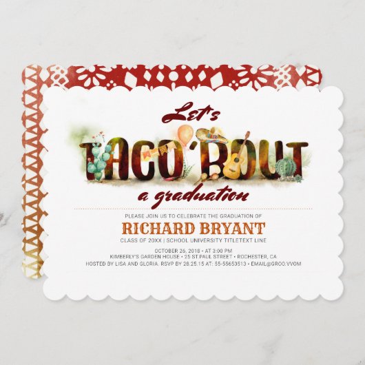 Fiesta Afstuderen Invitation Taco Bout Kaart (Voorkant / Achterkant)