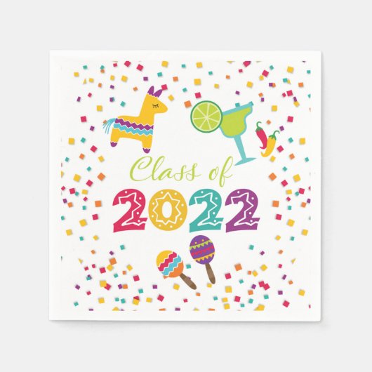 Fiesta Afstuderen Napkin - White Servet (Voorkant)