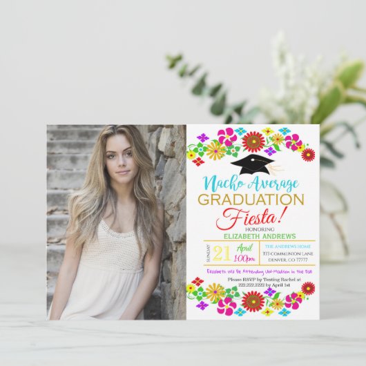 Fiesta Afstuderen Uitnodiging (Staand voorkant)