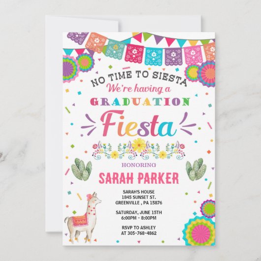 Fiesta Afstuderen Uitnodiging (Voorkant)