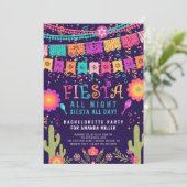 Fiesta All Night Bachelorette Party Uitnodiging (Staand voorkant)