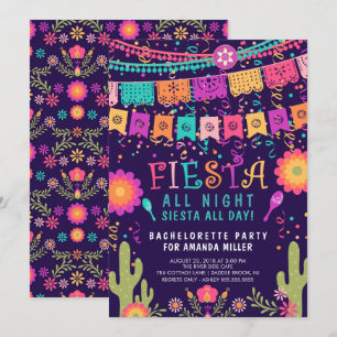 Fiesta All Night Bachelorette Party Uitnodiging