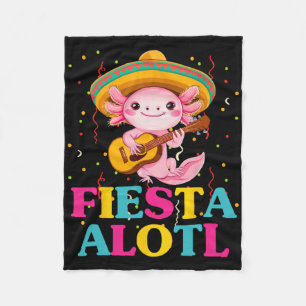 Fiesta Alotl Cinco de Mayo Axolotl met Sombrero A Fleece Deken