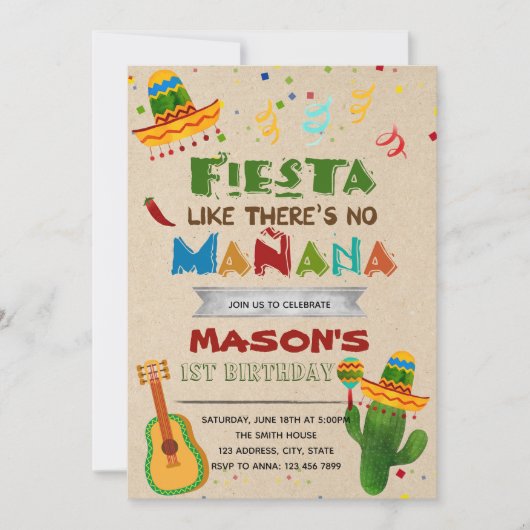 Fiesta als er geen uitnodiging voor manana (Voorkant)
