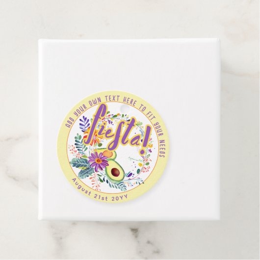 FIESTA Avocado Folkart Bloemen Aangepast Bedankjes Labels (In situ)
